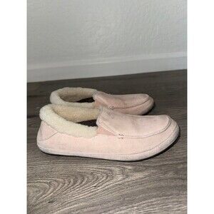 OluKai Ku'una Shearling Slipper Womens 10 Pink Suede Leather Convertible Loafer